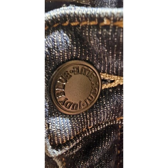 Judy Blue 88739 Distressed Flare Jeans Women's 7/28 High-Rise Stretch Denim Dark - Picture 7 of 8